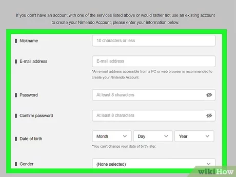 Nintendo Account Creation & Login