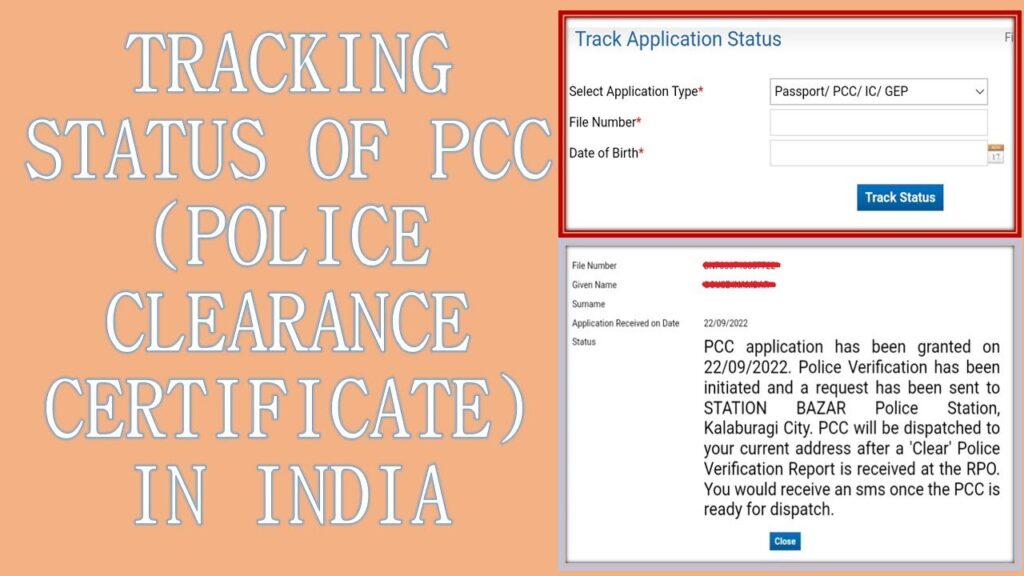 Police Clearance Check Pcc Status Check Online