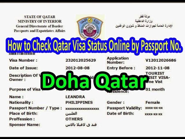 Qatar Visa Check Online By Passport Number